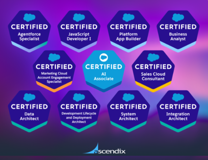 We're investing in tomorrow's technology, today.

In 2025, our experts have achieved a remarkable range of @Salesforce certifications. We're incredibly proud of the dedication our team members! 

Huge congratulations to Ascendians 🎉

 #ProfessionalGrowth #Ascendix