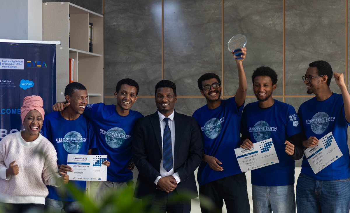 UN OICT (@un_oict) on Twitter photo Congrats to Team Tech Enthusiasts, winners of #RebootTheEarth Ethiopia!
Their AI solution AgriLo is a 24/7 farming companion giving real-time, local-language advice to smallholder farmers, without internet! 🌱
<a href="/FAOeagriculture/">FAO e-Agriculture</a> <a href="/FAOInnovation/">FAO Innovation</a> @Salesforce <a href="/eyea_et/">Ethiopian Youth Entrepreneurs Association (EYEA)</a> <a href="/MinistryofInno2/">Ministry of Innovation and technology Ethiopia</a> Congrats to Team Tech Enthusiasts, winners of #RebootTheEarth Ethiopia!
Their AI solution AgriLo is a 24/7 farming companion giving real-time, local-language advice to smallholder farmers, without internet! 🌱
<a href="/FAOeagriculture/">FAO e-Agriculture</a> <a href="/FAOInnovation/">FAO Innovation</a> @Salesforce <a href="/eyea_et/">Ethiopian Youth Entrepreneurs Association (EYEA)</a> <a href="/MinistryofInno2/">Ministry of Innovation and technology Ethiopia</a>