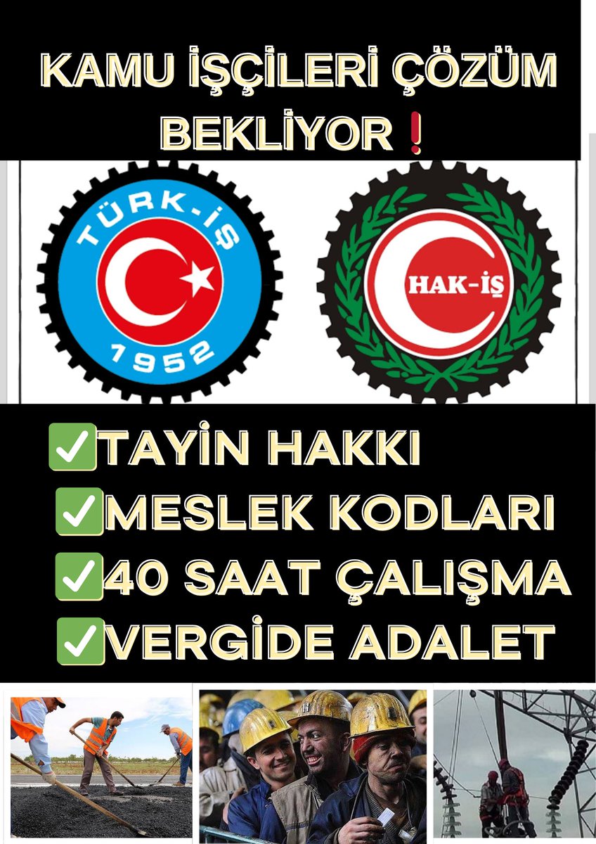 Vergide adalet YOK!
Refah payı YOK!
Eşel mobil YOK!
Tayin hakkı YOK!
Meslek kodu YOK!
Kıdem farkı YOK!
Kıdem tazminatı güvencesi YOK!
Sendika aidat indirimi YOK!
Delegesyon sistemi adil DEĞİL!
#Kamuİşçileri yokluk değil, hakkını istiyor! 💪
Kamuİşçileri İtibarsızlaştırıldı!