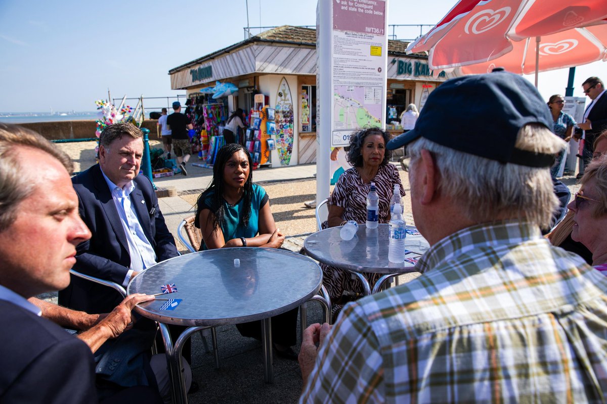 KemiBadenoch's tweet photo. Today I've been on the Isle of Wight to meet people feeling the real impact of Labour’s economic chaos.

Businesses are closing. People are struggling. Keir Starmer’s solution to his mess cannot be to raise tax even more. https://t.co/hbBCPgxyGJ