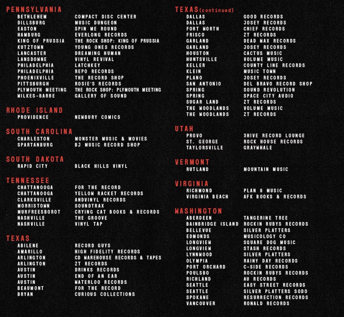 concertleaks's tweet photo. Select record stores will be hosting listening parties for Twenty One Pilots’ “Breach” next month!

Fans will be able to listen to the album early, enter giveaways, and receive exclusive merchandise! 
(while supplies last) https://t.co/czd6w6JJkv