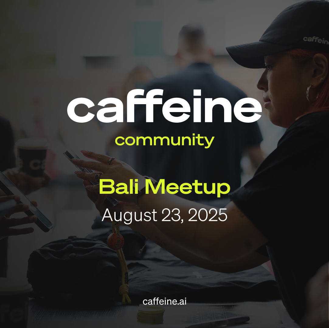 Caffeine AI (@caffeineai) on Twitter photo 🇮🇩 Bali we're coming 🙌
Hosted by our friends <a href="/ICPHUBS/">ICP HUBS NETWORK</a> and <a href="/icphub_ID/">ICP HUB Indonesia - Disruptives</a> - the Caffeine Community meetup is happening.
🌴 Join the team on August 23 in Bali to explore and experience the Self-Writing Internet with Caffeine.
There's a packed schedule, here are some of the 🇮🇩 Bali we're coming 🙌
Hosted by our friends <a href="/ICPHUBS/">ICP HUBS NETWORK</a> and <a href="/icphub_ID/">ICP HUB Indonesia - Disruptives</a> - the Caffeine Community meetup is happening.
🌴 Join the team on August 23 in Bali to explore and experience the Self-Writing Internet with Caffeine.
There's a packed schedule, here are some of the