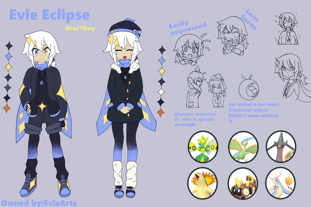 Evie Eclipse! A trainer trying her best to make a name for her self! She’s the Newest member to team MZ always seeking her next adventure!!!!