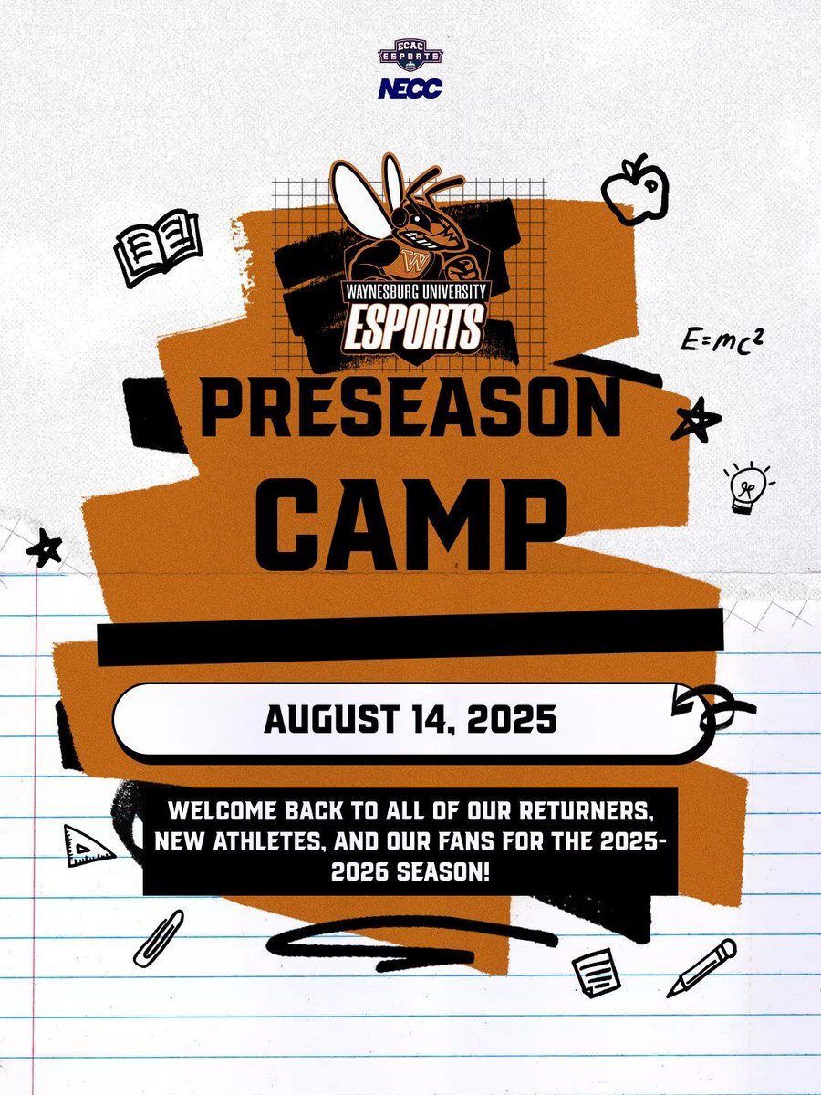 Waynesburg University Esports (@esports_wu) on Twitter photo We are less than 48 hours away from the start of preseason camp and return of all of our esports athletes! We will be competing once again this year in <a href="/neccgames/">NECC</a> and <a href="/ECAC_Esports/">๐๐๐๐ ๐๐ฆ๐ฃ๐ข๐ฅ๐ง๐ฆ</a> and <a href="/EsportCompanyUS/">The Esport Company</a> will be streaming our matches. Be sure to follow us for updates & game links! We are less than 48 hours away from the start of preseason camp and return of all of our esports athletes! We will be competing once again this year in <a href="/neccgames/">NECC</a> and <a href="/ECAC_Esports/">๐๐๐๐ ๐๐ฆ๐ฃ๐ข๐ฅ๐ง๐ฆ</a> and <a href="/EsportCompanyUS/">The Esport Company</a> will be streaming our matches. Be sure to follow us for updates & game links!