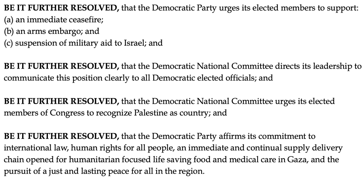 DNC will consider two Gaza resolutions at meeting this month.

One, submitted by DNC chair Ken Martin, calls for ceasefire and two-state solution. (on left)

One, from progressive DNC members, calls for arms embargo and recognizing Palestine as a state. (on right)