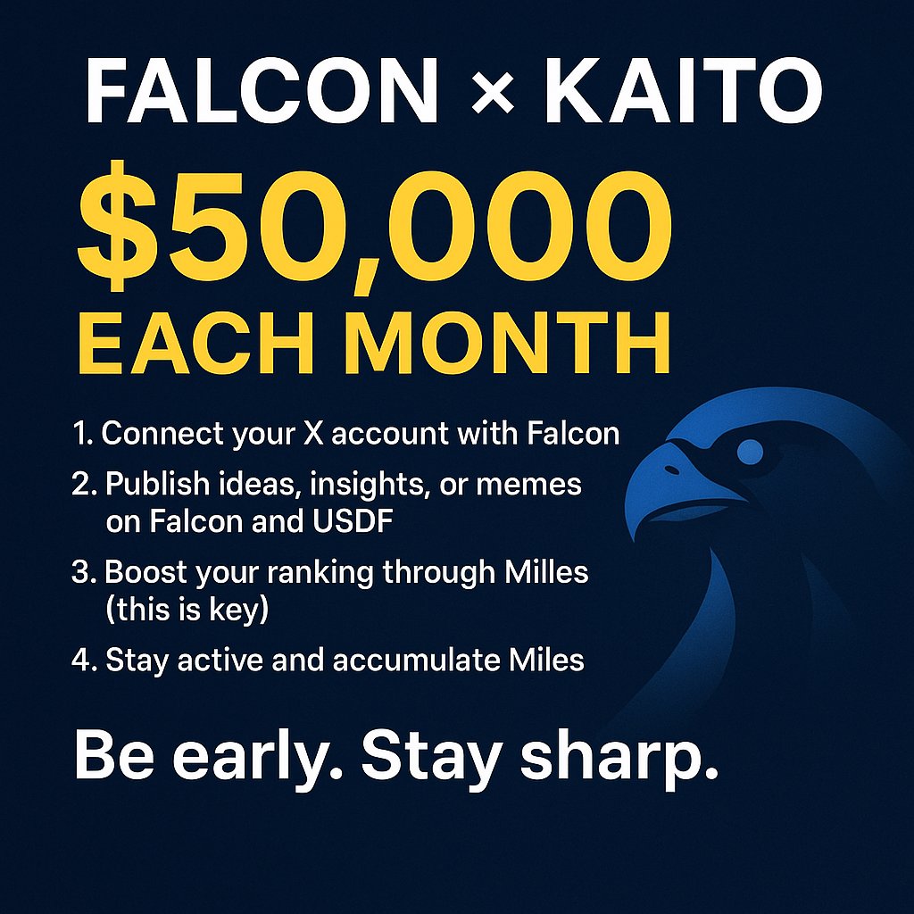OlesCrypto #Reddio' ၊||၊ DeSpeed ၊||၊ NodeGo.Ai' (@oles67065913) on Twitter photo $50K per month — are you still scrolling through your feed or are you already in the game?
Falcon x Kaito put out a call: the top 50 is being taken in large quantities.Memes, insights, ideas -everything that the community downloads is now paid for in #usdf #Falcon <a href="/FalconStable/">Falcon Finance</a> $50K per month — are you still scrolling through your feed or are you already in the game?
Falcon x Kaito put out a call: the top 50 is being taken in large quantities.Memes, insights, ideas -everything that the community downloads is now paid for in #usdf #Falcon <a href="/FalconStable/">Falcon Finance</a>