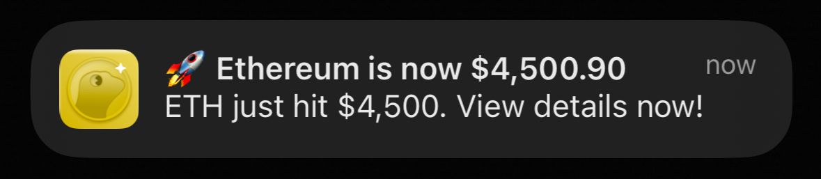 JUST IN: $ETH at $4,500.