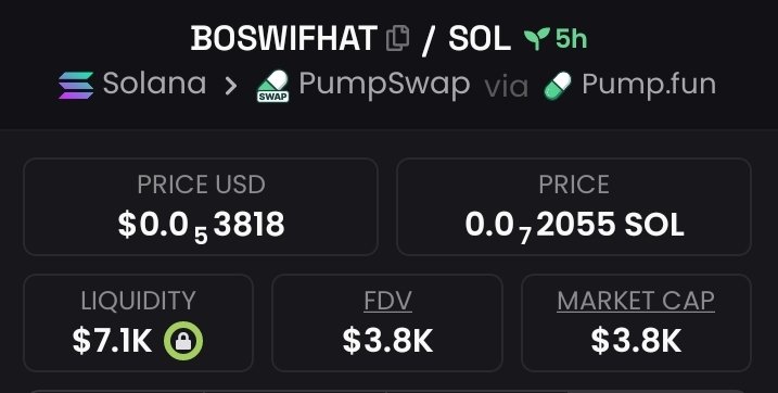 mozamel1914's tweet photo. Caught #BOSWIFHAT while it was still flying under the radar at $3.8K MC in my private TG.
Powered by #Solana โ๏ธ https://t.co/xEV7iiGnY6