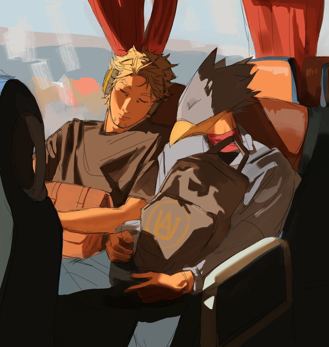 afternoon commute #bnha #hawks #fumikagetokoyami