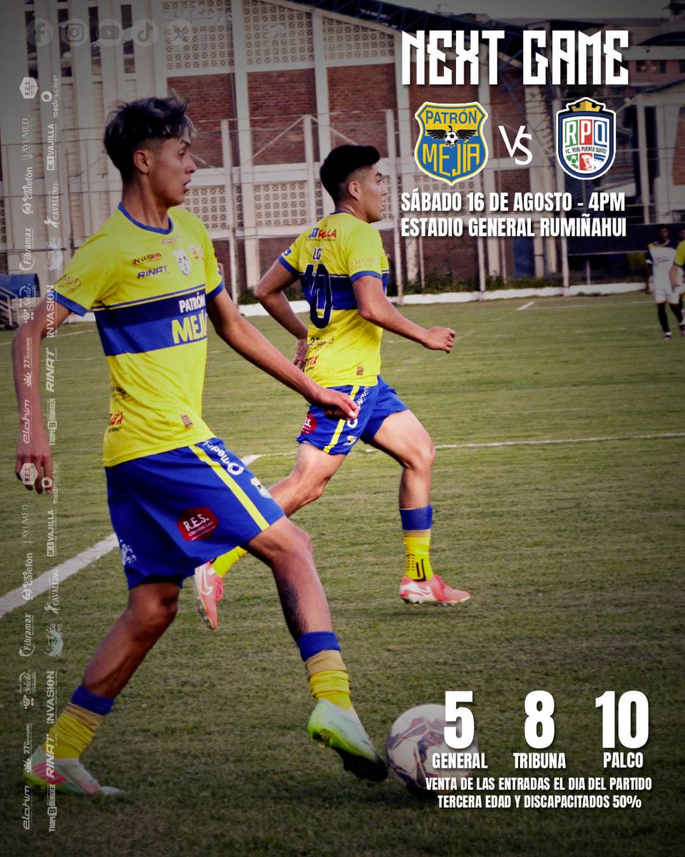 🔥💛💙 ¡ATENCIÓN HINCHADA DEL PATRÓN! 💙💛🔥
¡Este sábado la historia se escribe en nuestra cancha! 💪⚽
Necesitamos TU VOZ, TU ALIENTO y TU PASIÓN para empujar juntos al Patrón Mejía rumbo a los Playoffs.

💥 Queremos ver el estadio EXPLOTAR de emoción