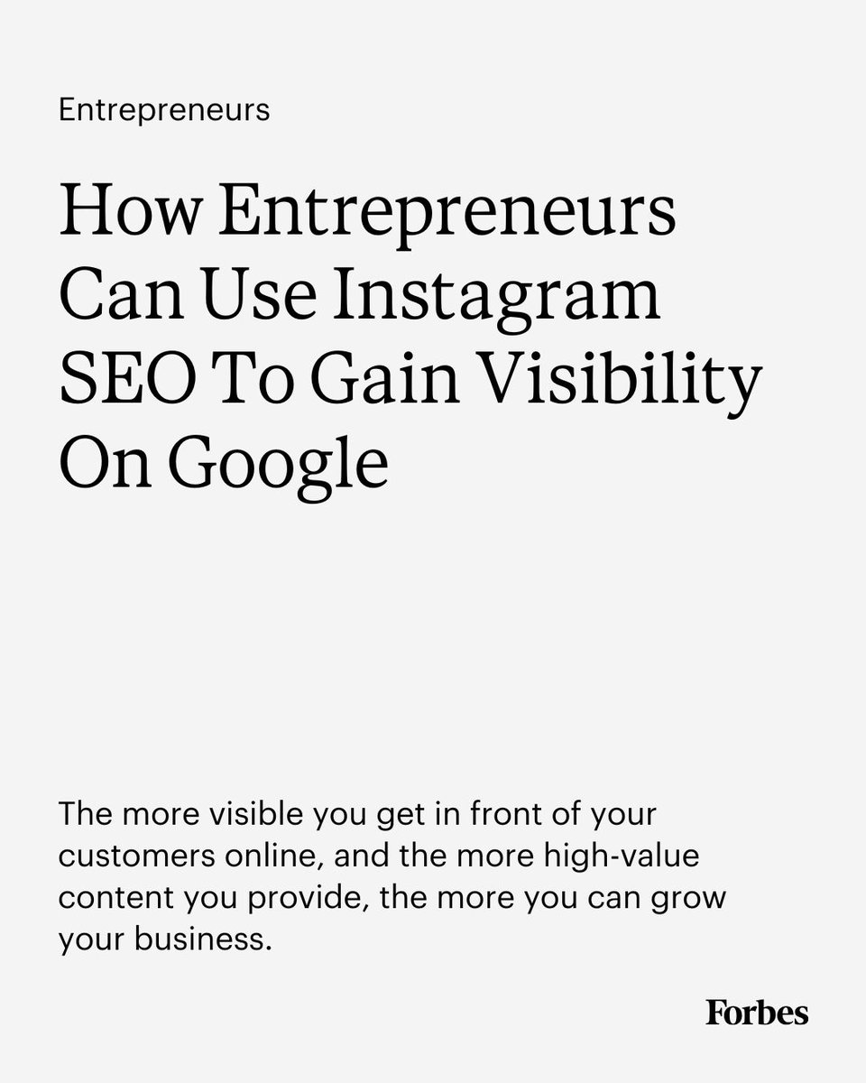 Instagram SEO presents an excellent opportunity for entrepreneurs looking to raise their profile on Google. Here are steps you can take to increase the chances of your Instagram content appearing on the search engine.
trib.al/7rkc9XQ