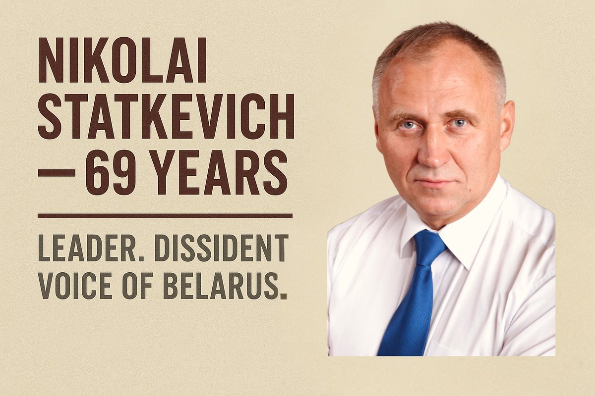 Today, Nikolai Statkevich turns 69.
Leader of Narodnaya Gramada, former presidential candidate, reserve lieutenant colonel — and one of Belarus’s most prominent political prisoners.
🏛 3x Amnesty International Prisoner of Conscience
⛓ 11+ years in prison total
🚫 900+ days