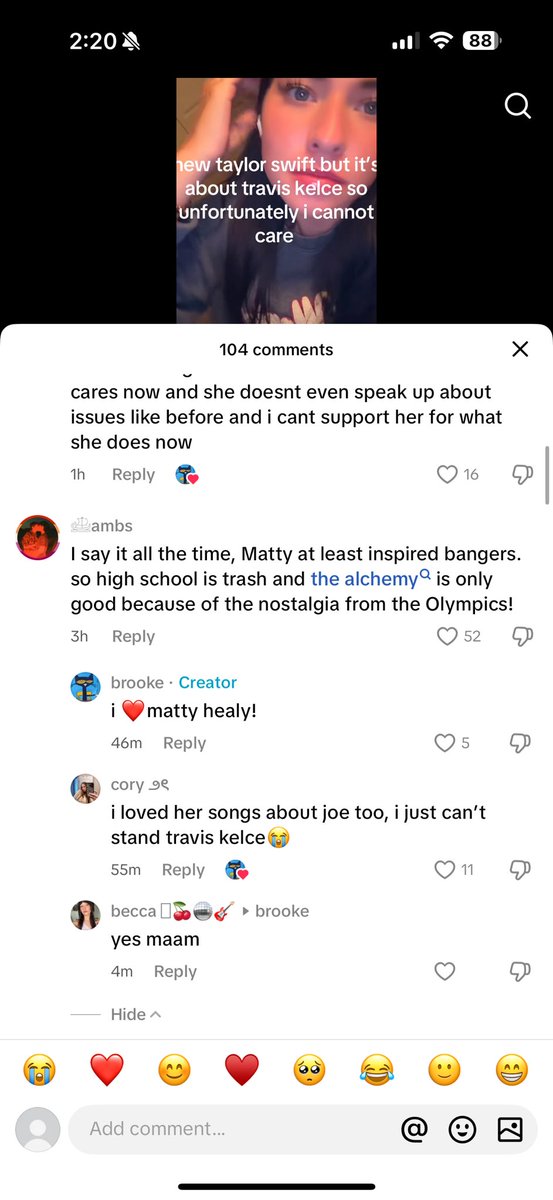 tiktok swifties are so annoying what do you mean you hate travis kelce but love matty healy?