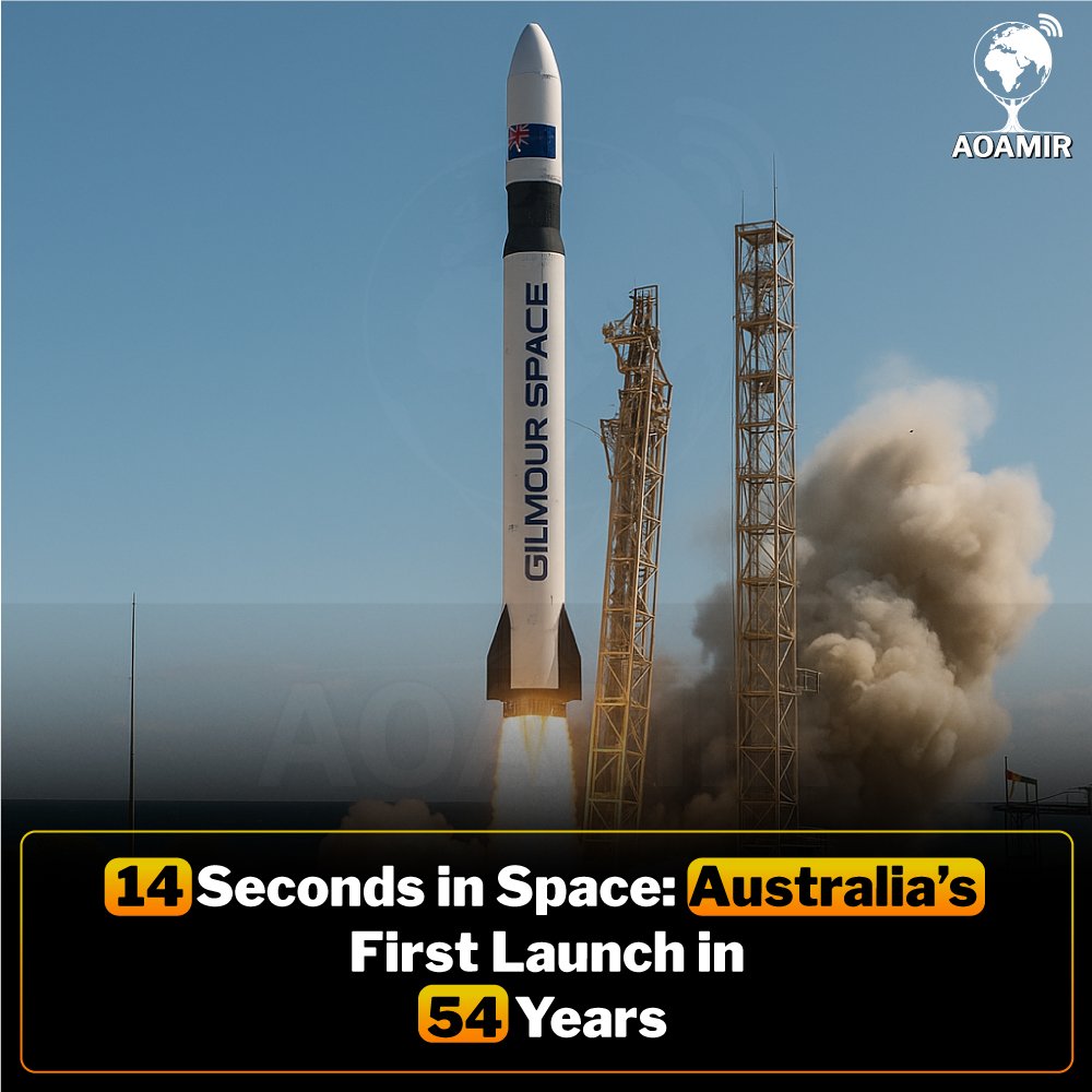 AOAMIR_Official's tweet photo. Australia Launches First Homegrown Orbital Rocket in 54 Years
#AustraliaInSpace #ErisRocket #SpaceMilestone #AussieInnovation #BowenOrbital #SpaceTech https://t.co/YNQIfTlkbV