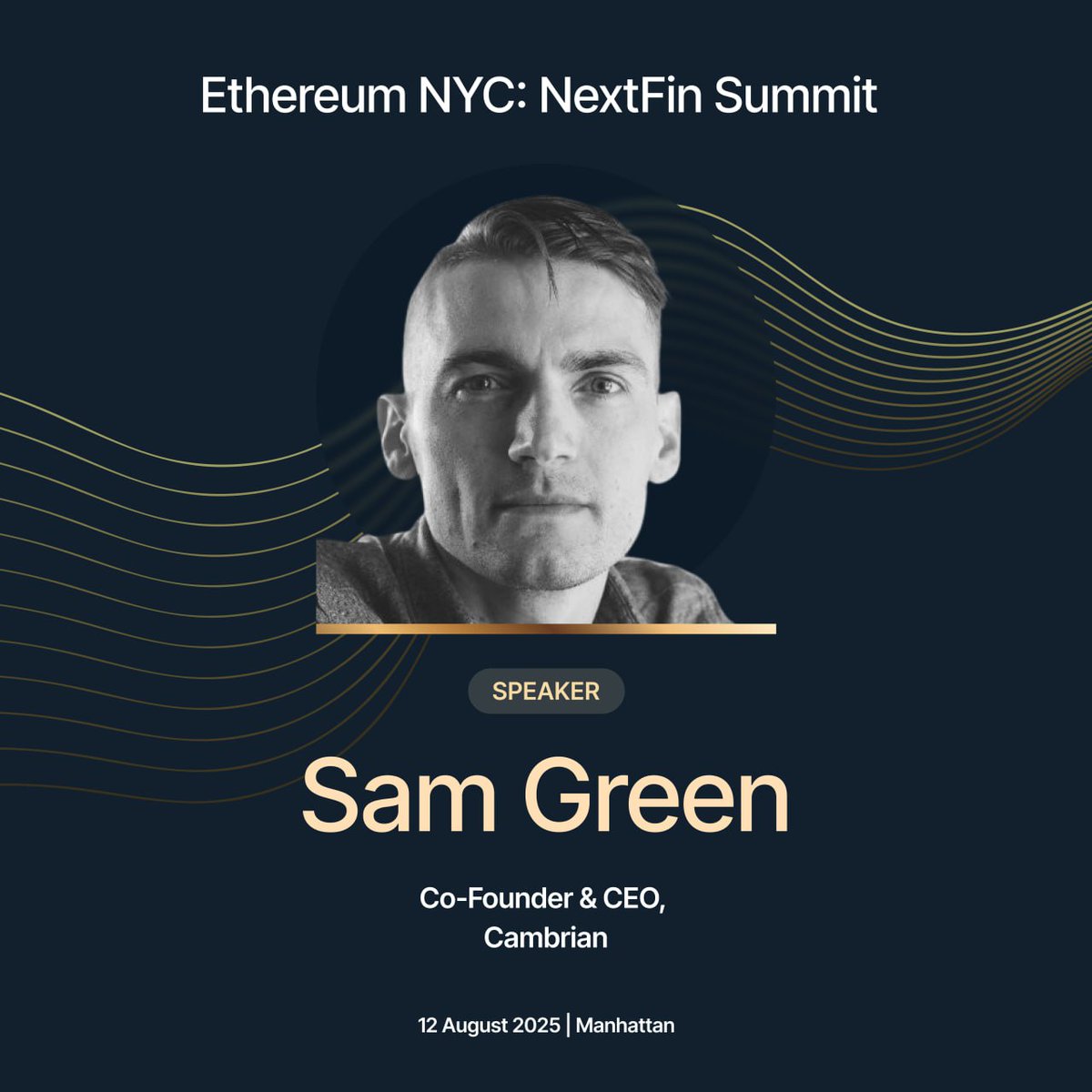 don’t sleep on agents, anon

today at NextFin Summit during @ethereum_nyc, Sam takes the stage to break down the latest updates to the agentic finance landscape

don’t miss the alpha 🗽