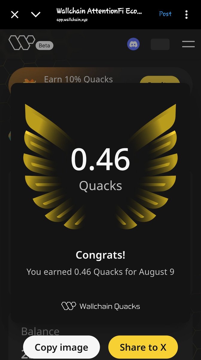 steadycrypt👻🤡 (@steadycrypt_) on Twitter photo It’s been a while since I checked my quacks 🐤
Just checked on <a href="/wallchain_xyz/">Wallchain Quacks</a> and saw I’ve earned some recently!
Hope you are also quacking too? 😁
Use my referral link: quacks.app/?ref=steadycry… It’s been a while since I checked my quacks 🐤
Just checked on <a href="/wallchain_xyz/">Wallchain Quacks</a> and saw I’ve earned some recently!
Hope you are also quacking too? 😁
Use my referral link: quacks.app/?ref=steadycry…