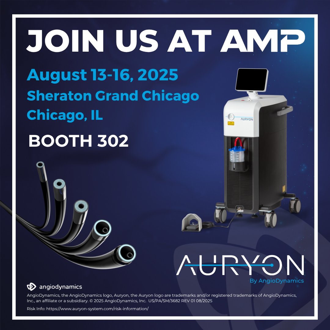 AngioDynamicsCV's tweet image. We look forward to an event of engaging sessions, expert clinical and scientific perspectives, and meaningful insights.

Visit the #Auryon team at Booth 302. 

▶️ bit.ly/47aRiYV

@AMPSymposium 
#AngioDynamics #TheAuryonSystem #AMP2025

Risk Info: bit.ly/3IOQLC2