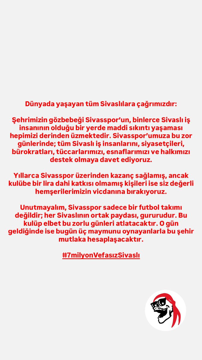 #7MilyonVefasızSivaslı