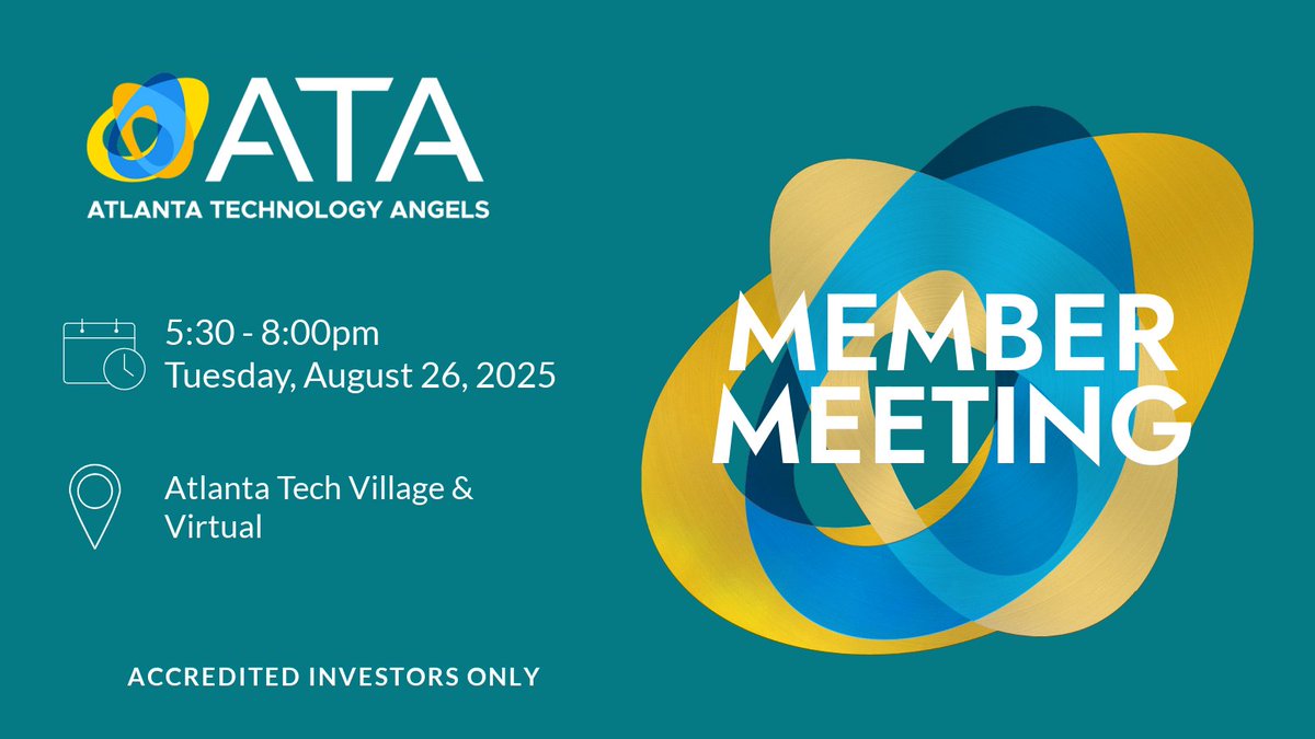 [JOIN US - 8/26] Are you an accredited investor wanting to learn more about investing in startups in the Atl tech community? REGISTER NOW! First-time guests only. PROMO CODE: firsttimeguest2025. eventbrite.com/e/154946340976…
#ATLSTARTUPS #venturecapital #entrepeneurship #angelinvestors