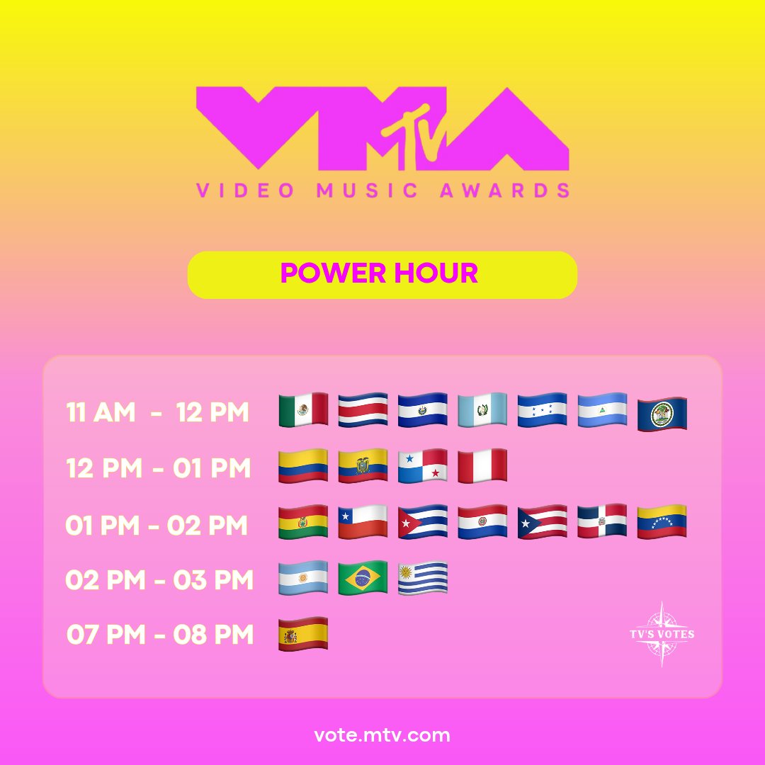 dylondra's tweet photo. STAY RECUERDEN LOS HORARIOS EN QUE LOS VOTOS PARA LOS VMAS CUENTAN EL DOBLE 🚨❗

-Asegúrense de ir a dejar sus votos a la hora que les corresponde 🙏🏻 https://t.co/oWeJbshRWc