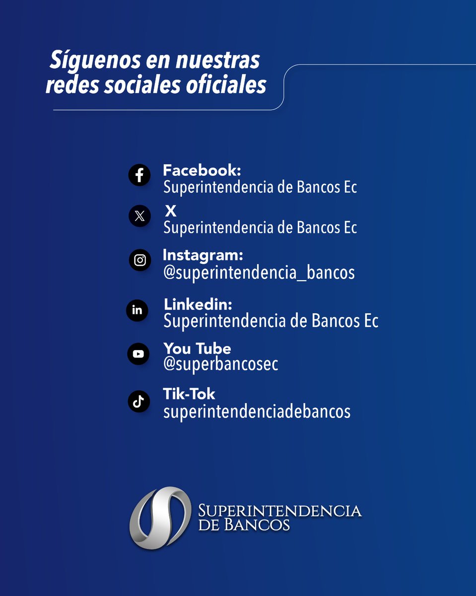 superbancosEC's tweet photo. #EvitaEstafas
🚫 No te dejes engañar por cuentas que se hacen pasar por la @superBancosEC.

✅ Consulta siempre nuestras redes oficiales y nunca entregues tus datos personales a perfiles falsos. https://t.co/y8Yq2ExZ9L