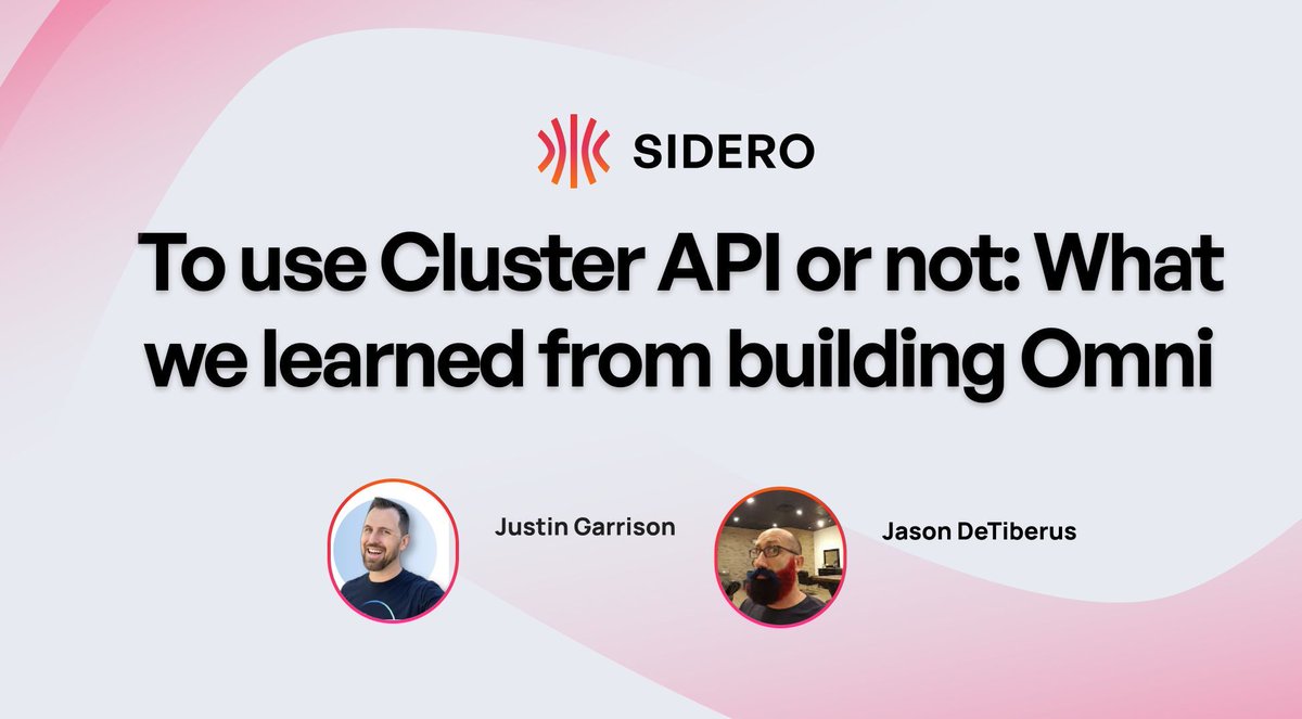 SideroLabs's tweet image. #CAPI is a great tool for #Kubernetes infrastructures. So, why didn't we use it when we created Omni?
Find out in our next webinar.
🗓 Aug 27 at 18:00 CEST
🎙 @detiber & Justin Garrison
👉 streamyard.com/watch/KXkWDGF5…
#ClusterAPI #CloudNative #OpenSource