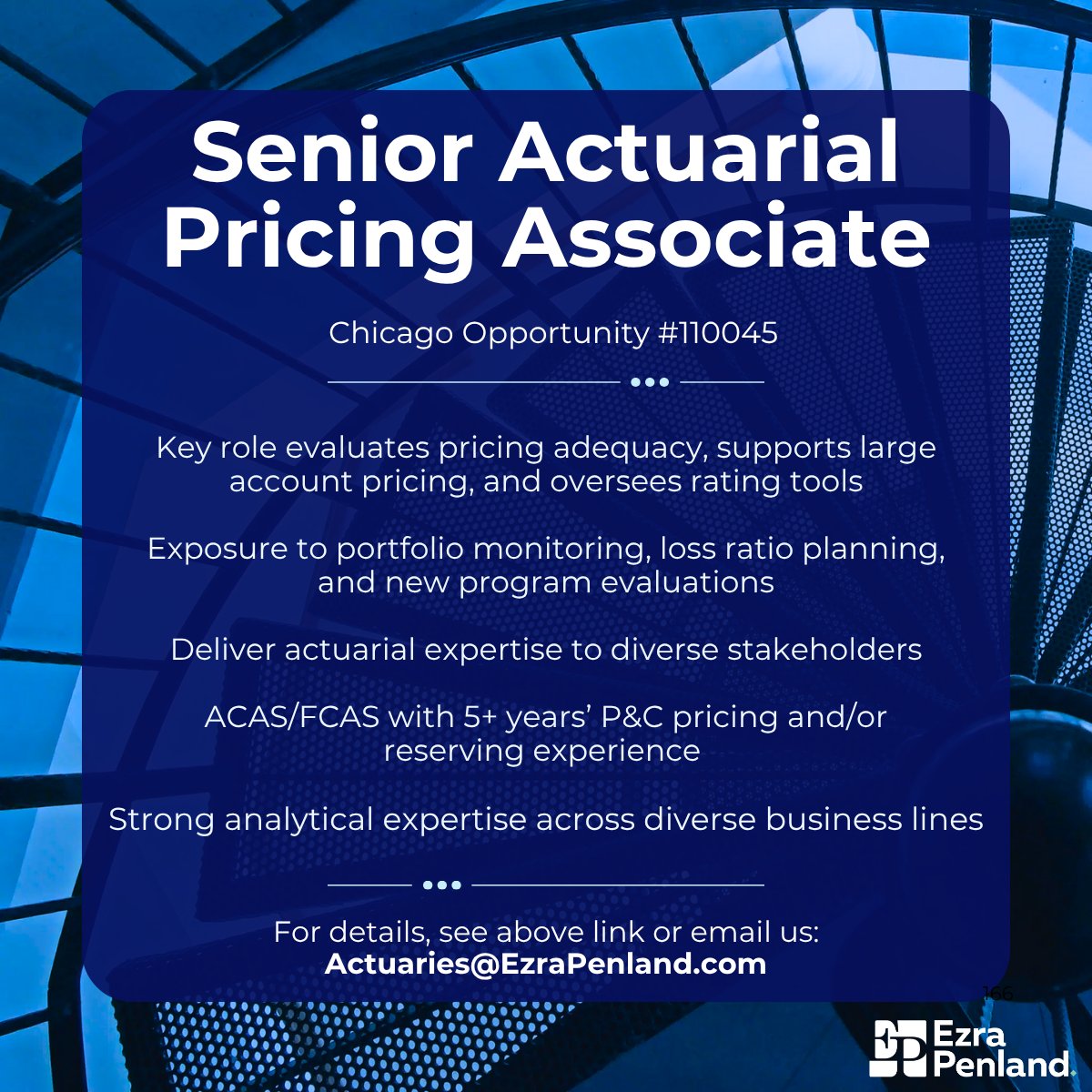 Join a dynamic Chicago specialty insurer as a Workers’ Compensation Pricing Specialist, contributing to strategic growth while gaining broad business exposure! jobs.ezrapenland.com/jb/Senior-Actu…

#Actuary #Actuarial #Pricing #ACAS #FCAS #Chicago #Illinois #EzraPenland #110045