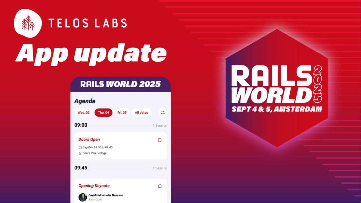 rails's tweet image. A lot has changed in Rails since last year’s #RailsWorld app release: #Rails8 and #HotwireNative were both announced just weeks after the app shipped. So, it was time for an upgrade thanks to @TelosLabs and @bramjanssen__. But there's more work to do! If you want to help, read…