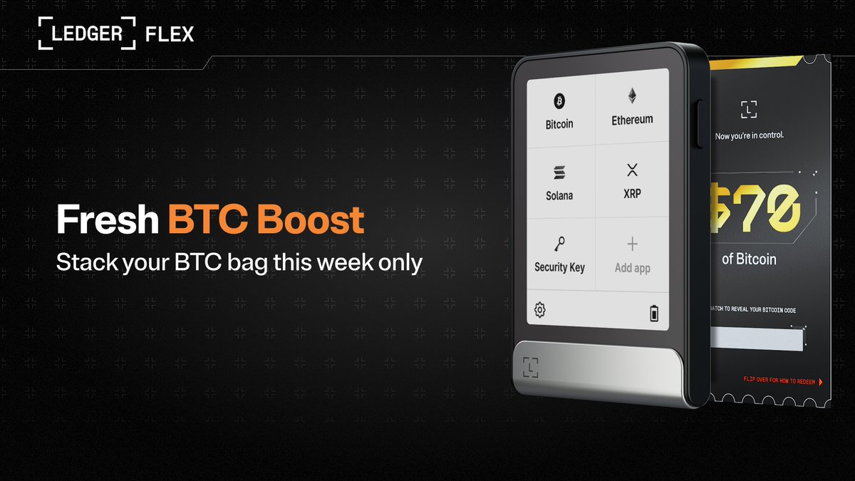 ☀️ Beat the heat with a refreshing $BTC boost, this week only! From now  until August 19, enjoy a Bitcoin boost to the tune of: - $80 of BTC with a  Ledger