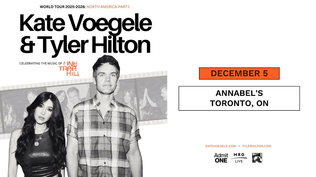 JUST ANNOUNCED ⚡ <a href="/TylerHilton/">Tyler Hilton</a> and <a href="/katevoegele/">katevoegele</a> are coming to Toronto to celebrate the iconic music of 'One Tree Hill' on December 5th! 

Enter for the chance to win a pair of tickets.

🔗: bit.ly/4mILQ4i
Presale: 8/13 at 10AM, code: MRGLIVE
On Sale: 8/15 at 10AM