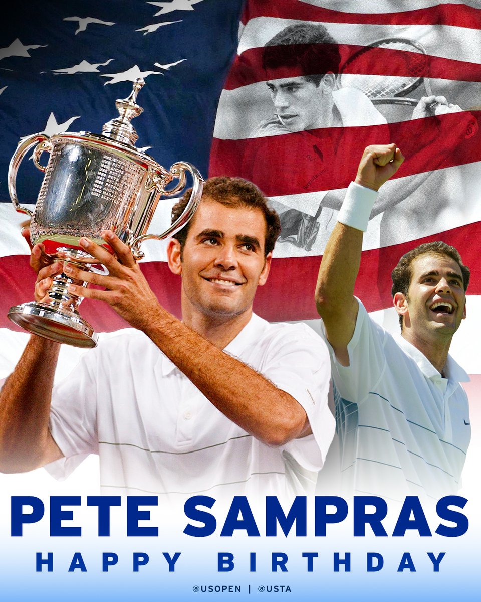 Celebrating 5x US Open singles champion, Pete Sampras! 🎉