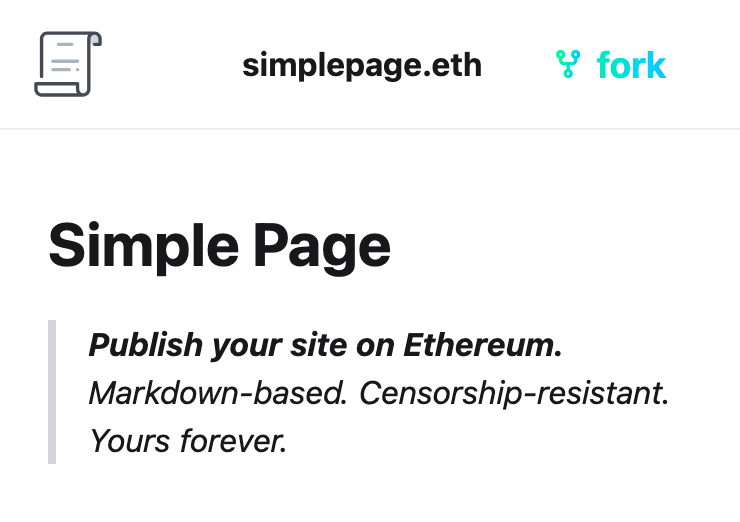 joelthorst's tweet image. Exited to finally share more about this passion project I&apos;ve been working on for a while:

Simple Page is a tool for publishing on Ethereum!