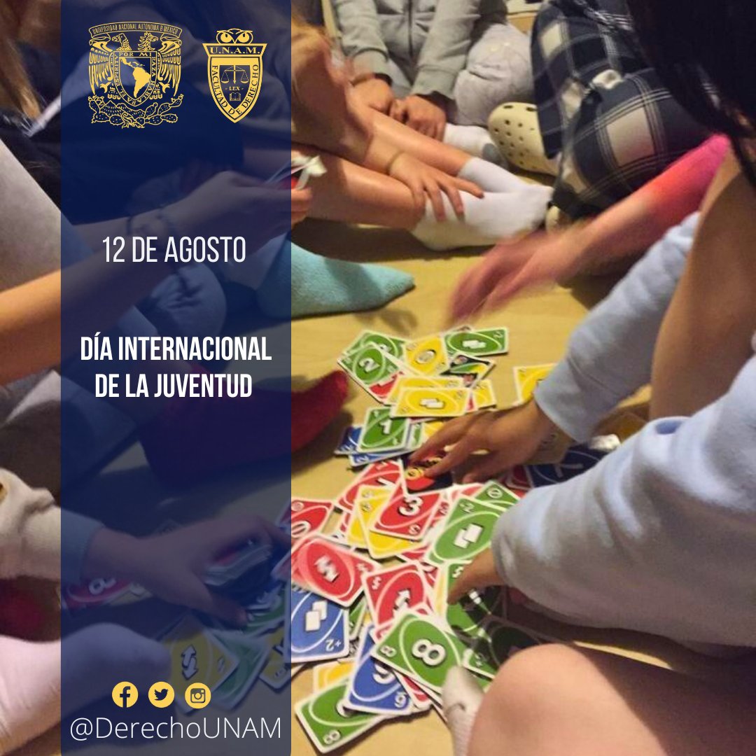 DerechoUNAMmx's tweet photo. 📜🧑‍🤝‍🧑🌱 #UnDíaComoHoy 12 de agosto, se conmemora el #DíaInternacional de la juventud, una fecha para reflexionar sobre el papel de las y los jóvenes como agentes de cambio y promover su participación activa en la construcción de sociedades más justas e inclusivas. https://t.co/kZvczuswXr