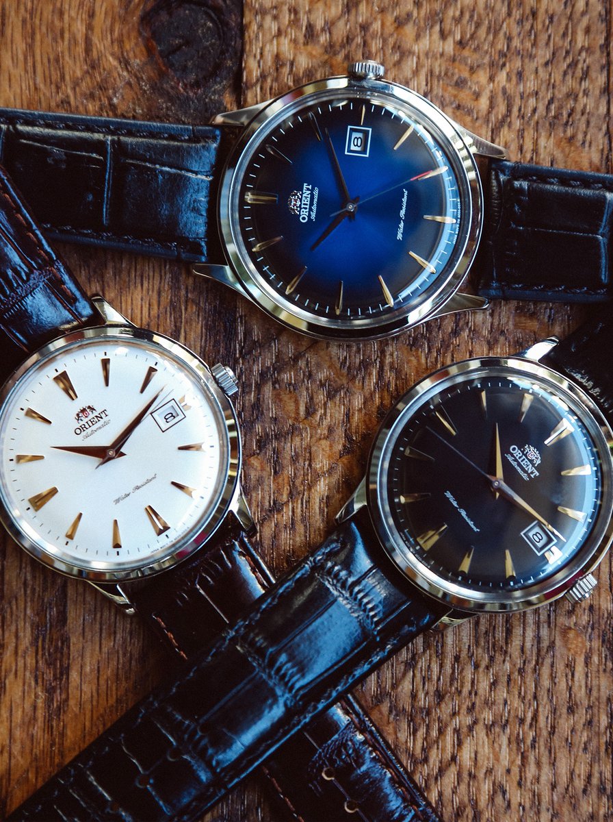 OrientWatchUSA's tweet photo. Three Orient Bambino watches on deck. Which would you choose?

Models: TAC00005W0, TAC08004D0, TAC00004B0

https://t.co/nC3Ly5p8kD https://t.co/ooP9nzSyEA