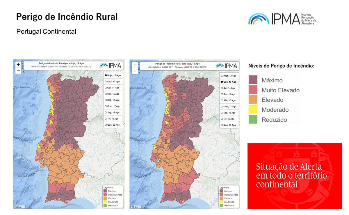 #PerigoIncendio

🔥❗️ A situação de alerta decretada pelo governo no dia 7 de agosto e em vigor até amanhã, dia 13...

▶️ Saiba mais: tinyurl.com/ycnn8szx

#InfoIPMA