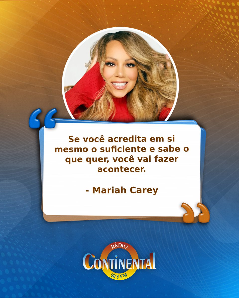 Bom dia, ouvinte! Nesta terça-feira, começamos o dia com uma reflexão especial. Aproveite para salvar essa frase e compartilhar com quem precisa receber essa mensagem.

Sintonize 98,3 FM.💙
O som nosso de cada dia.

#mariahcarey #redepampa #radiocontinental