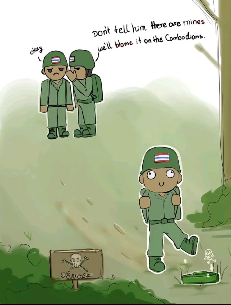 Aerie_Pink's tweet photo. Stop invading Cambodia and respect the Ceasefire Agreement—only then will landmine injuries come to an end.

Implement The Ceasefire Agreement #ThailandViolatestheceasefire 
#ថៃជាអ្នកបំពានបទឈប់បាញ់មុន https://t.co/skOf78LufR