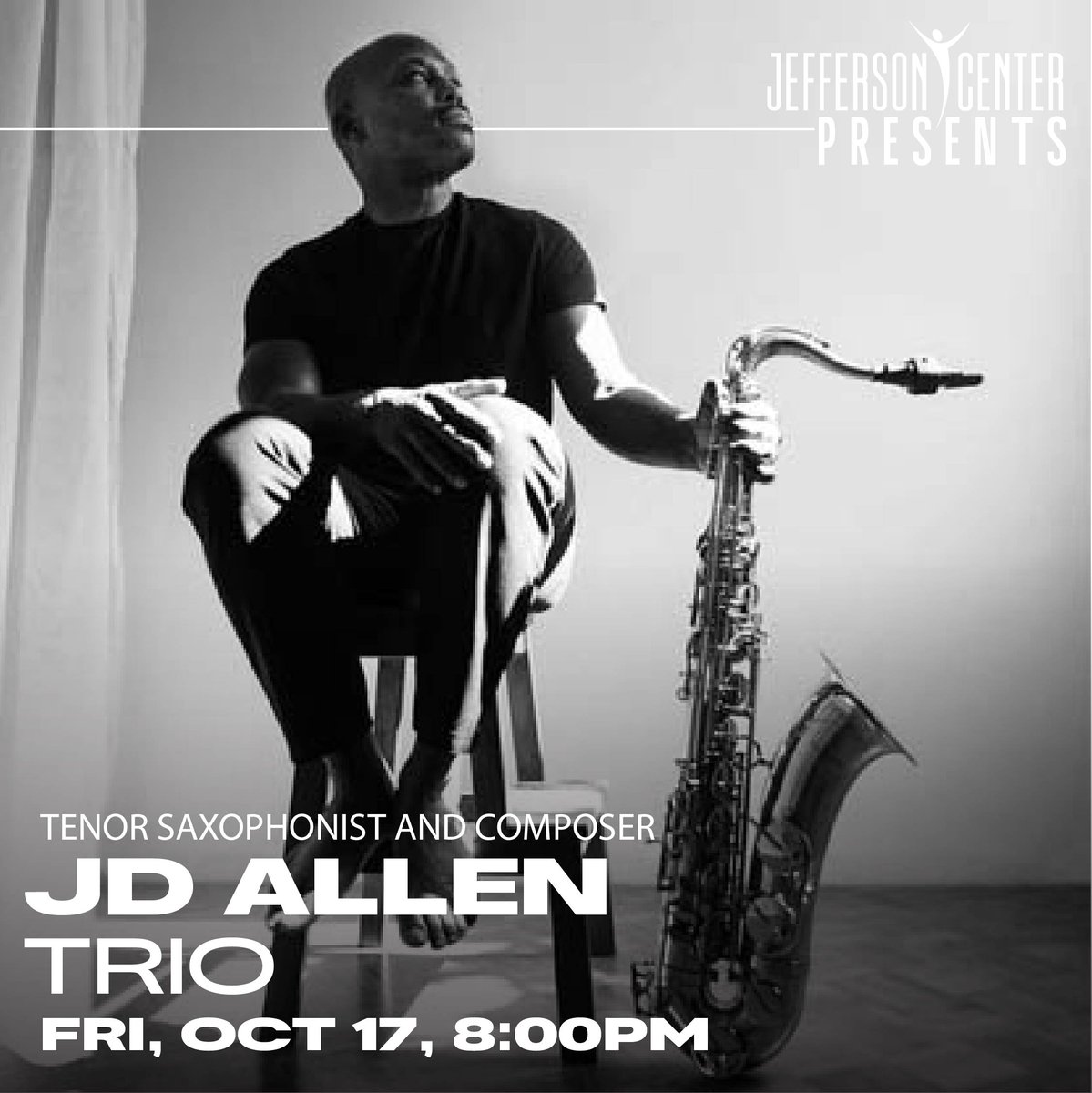 The JD Allen Trio hits Jefferson Center Fri, Oct 17 for a night of fearless, expressive jazz. Tickets on sale Fri, Aug 15 at 10AM. Early access for Season Subscribers &amp; $100+ Donors starts tomorrow, Aug 13 at 10AM: jeffcenter.org/events/jd-allen