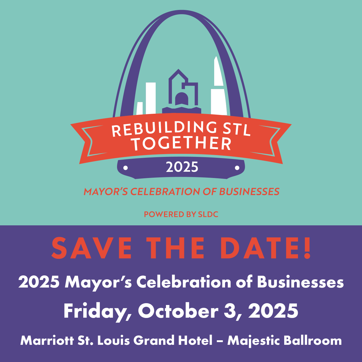 DevelopStLouis's tweet photo. The 2025 Mayor's Celebration of Businesses is on Friday, October 3. Sponsorship opportunities &amp; tickets are available now! #RebuildingSTLTogether

Visit https://t.co/eQpetcN0Tp for details. https://t.co/iXFjpJhba0