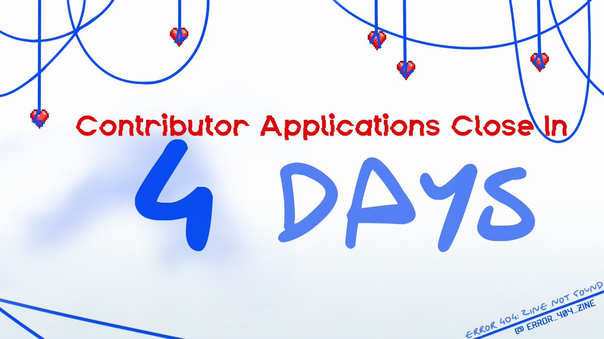 ⚠️ ❕ 4 days left!❕ ⚠️ 

It's coming upon the last days before is closes on Aug 16th! See our carrd schedule if you're too tied down right now

v Apply at the links below v
Writer: forms.gle/62HqkvMoB6M9W2…  
Artist: forms.gle/kEScc99Gmdt8X7…  
Merch Artist: forms.gle/FTFCSmTr6A4kP1…