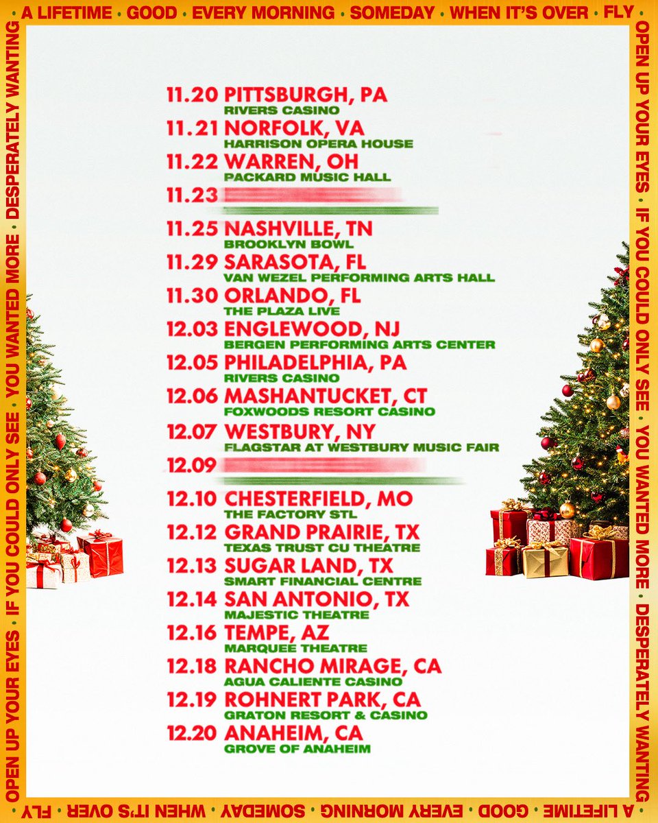 Pre-sale tickets for 90s HITS &amp; XMAS RIFFS are available today beginning at 10am local time using password ERH2025 at ezrarayhart.com. 

General on sale is this Friday, August 15th at 10am local time. 

<a href="/kevinmgriffin/">Kevin Griffin</a> <a href="/mark_mcgrath/">Mark McGrath</a> <a href="/emersonhart/">Emerson Hart</a>