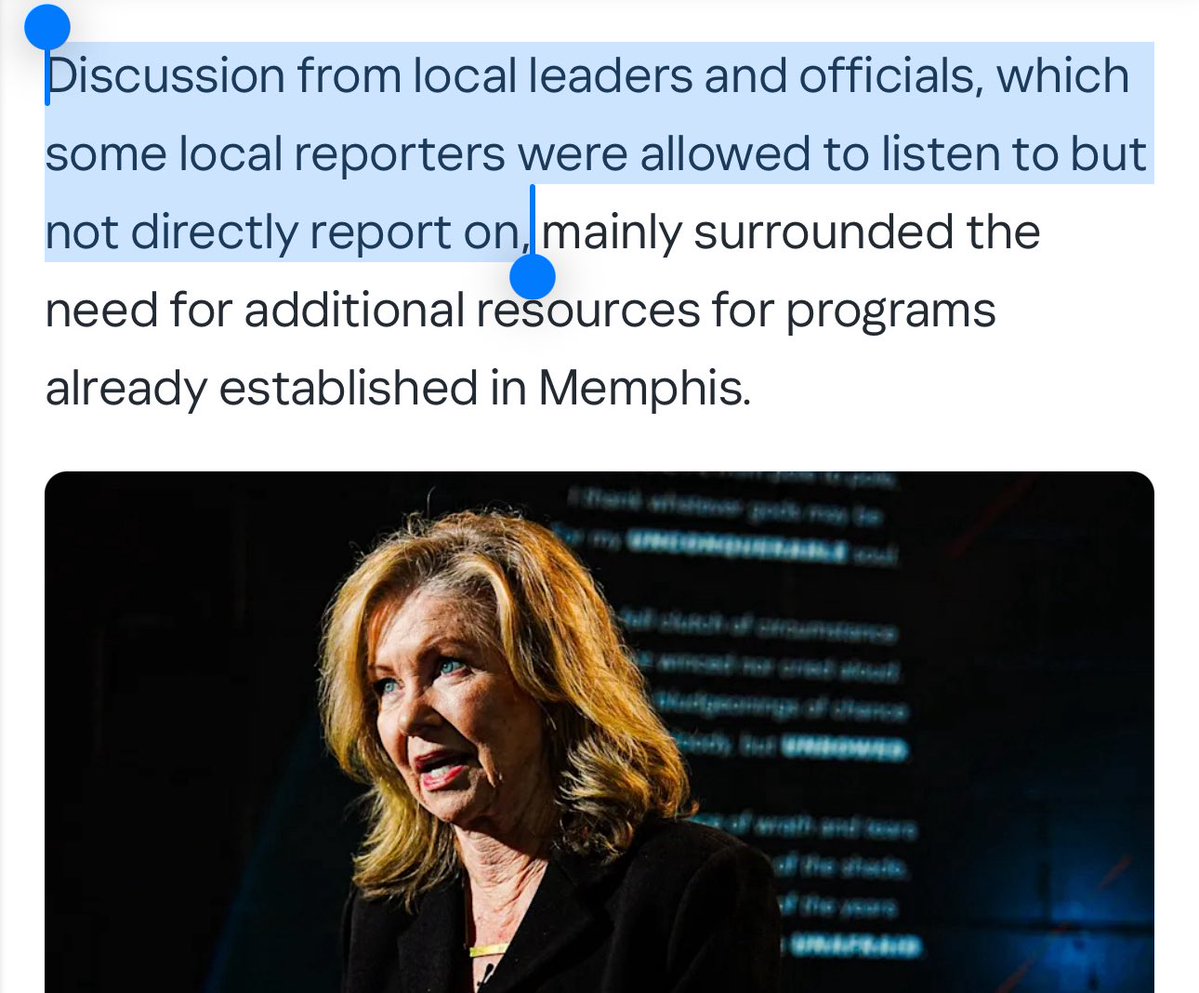 The Tennessee Holler (@thetnholler) on Twitter photo ICYMI — <a href="/MarshaBlackburn/">Sen. Marsha Blackburn</a>, who hasn’t had a town hall since 2017 & refuses to debate as she runs for governor, just had a roundtable in Memphis with only certain media invited: “allowed to listen but not directly report”🤔
Q: Why would y’all even show up?
What country is this? ICYMI — <a href="/MarshaBlackburn/">Sen. Marsha Blackburn</a>, who hasn’t had a town hall since 2017 & refuses to debate as she runs for governor, just had a roundtable in Memphis with only certain media invited: “allowed to listen but not directly report”🤔
Q: Why would y’all even show up?
What country is this?