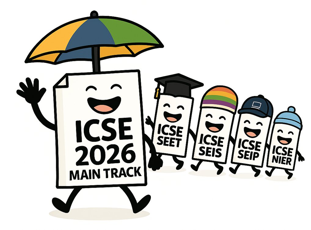 ICSE 2026 is already making history! This year, the Main Track received a record number of submissions: 1,469! We are breaking records, and there’s still time for you to join us and publish your research in SEET, SEIP, SEIS, and NIER (Deadline Sep. 29)! conf.researchr.org/home/icse-2026