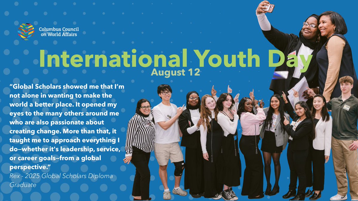 CbusCCWA's tweet image. Happy #InternationalYouthDay! 🌍 GSD students are driving change &amp;amp; shaping bold solutions. They’re not just tomorrow’s leaders—they’re today’s trailblazers. Let’s keep lifting youth voices for a brighter, inclusive future. ✨🤝 #CCWA #GlobalScholars