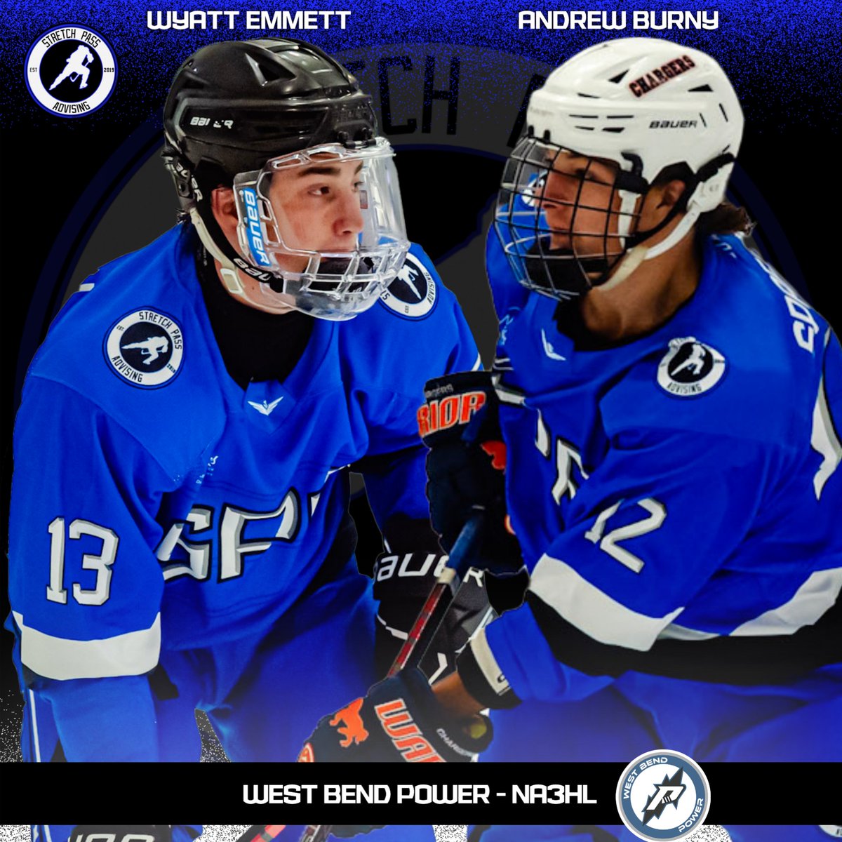 SPAdvising's tweet photo. Congrats to two members of #T3AM who will both join the @NA3HL 's @westbendpower for the 2025-26 season! Way to go, Wyatt Emmett and @andrew_burny ! #TeamSPA #SPAFamily https://t.co/smipY4N7WS