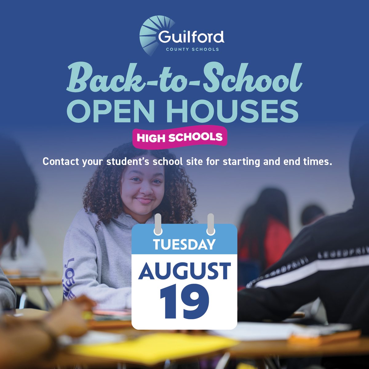 GCSchoolsNC's tweet image. #BackToGCS | Don't forget about open houses taking place next week!📅

If you have questions, reach out to your student's individual school.🌟