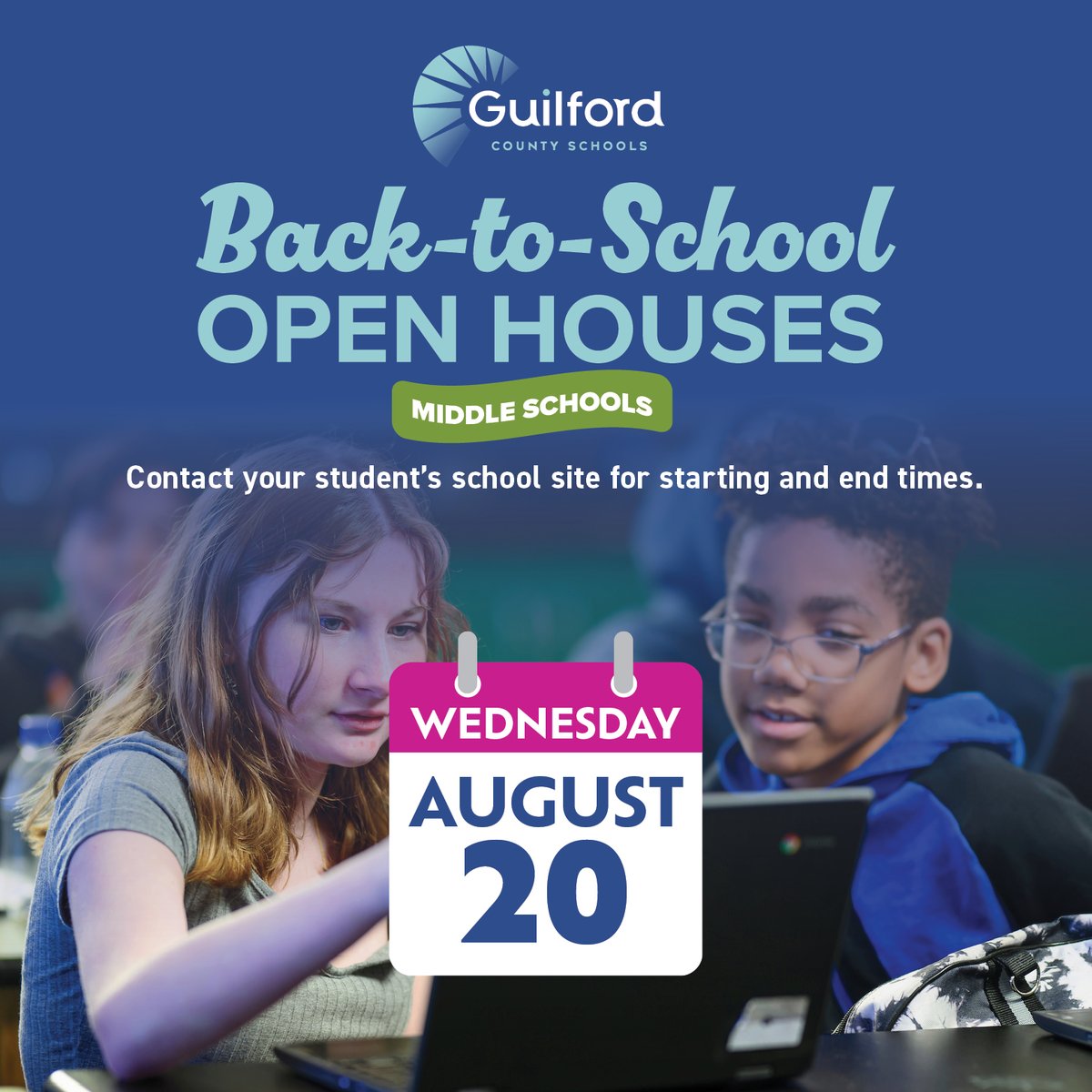 GCSchoolsNC's tweet image. #BackToGCS | Don't forget about open houses taking place next week!📅

If you have questions, reach out to your student's individual school.🌟