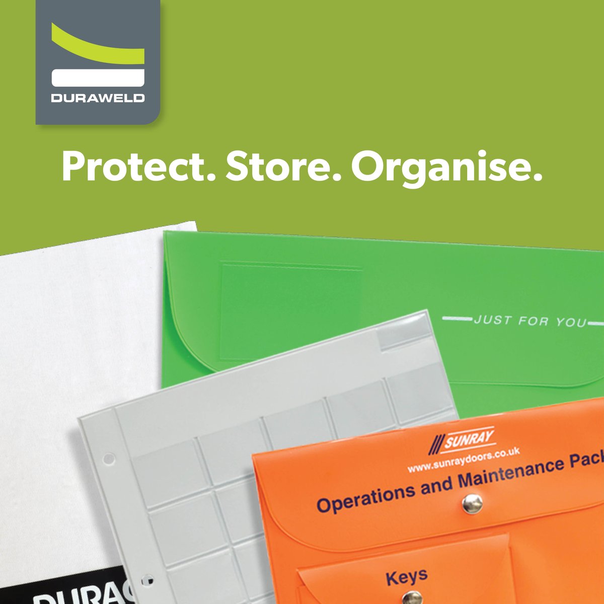 Protect. Store. Organise.

Find out more duraweld.co.uk/document-pocke…