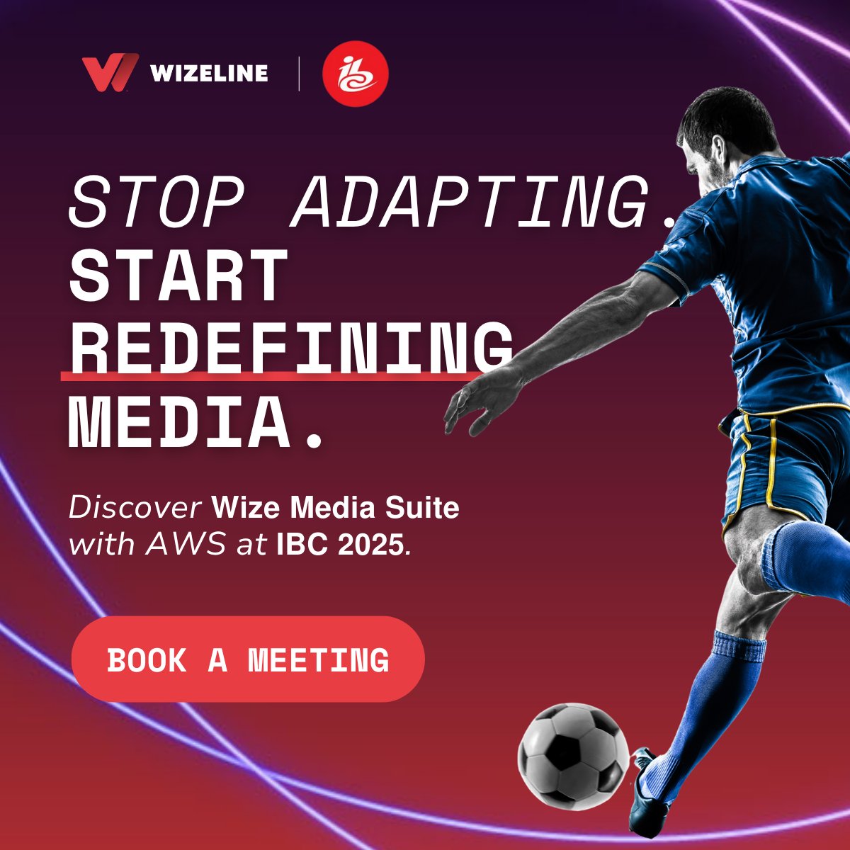 Stop adapting. Start redefining. 🚀
Discover Wize Media Suite at #IBC2025—a game-changer for news, sports, &amp; entertainment. Experience instant clipping, AI-powered metadata, and effortless video creation.

This is your moment to transform. Book a meeting 👉bit.ly/3JcXVQM