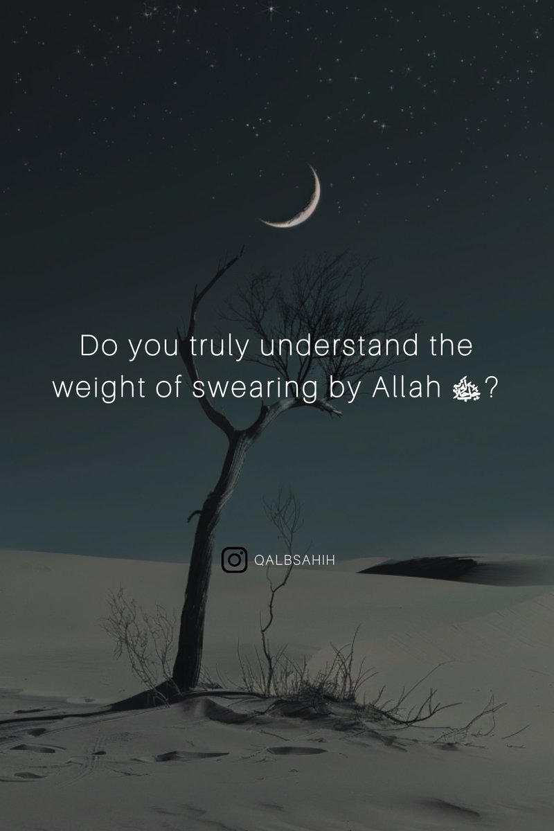 QalbSahih's tweet photo. Taking an oath by Allah ﷻ is not something to be thrown around loosely. In Surah Qaf verse 18, Allah ﷻ says:
“Not a word does he utter except that with him is an observer ready [to record].”
So be mindful of every word that comes out of your mouth, especially the “wallahi’s” https://t.co/VVdFcgoNPq